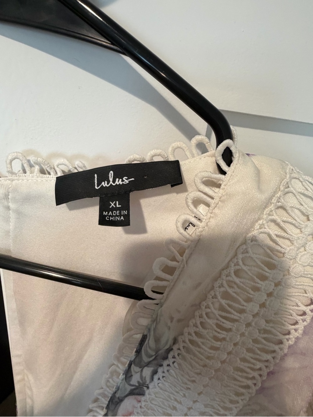 Lulu's White Floral Long-Sleeve Lace-Trim Dress - Picture 2 of 6